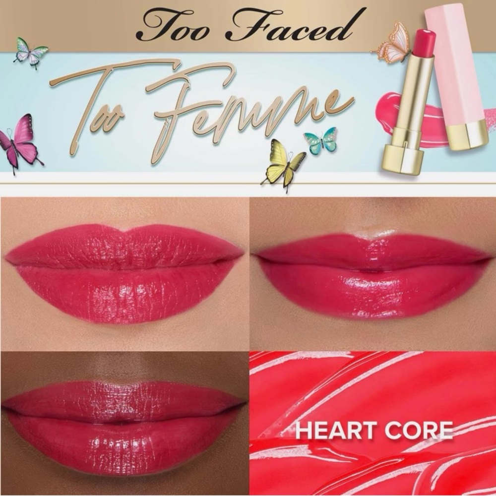 NEW Too Faced Too Femme Heart Core Lipstick - Picture 1 of 5